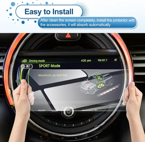 Vista 7 de Protector de pantalla Mini Cooper 2015-2021, para Mini Cooper Clubman (2017-2021), Cooper Countryman (2017-2021), pantalla táctil de 8.8 pulgadas