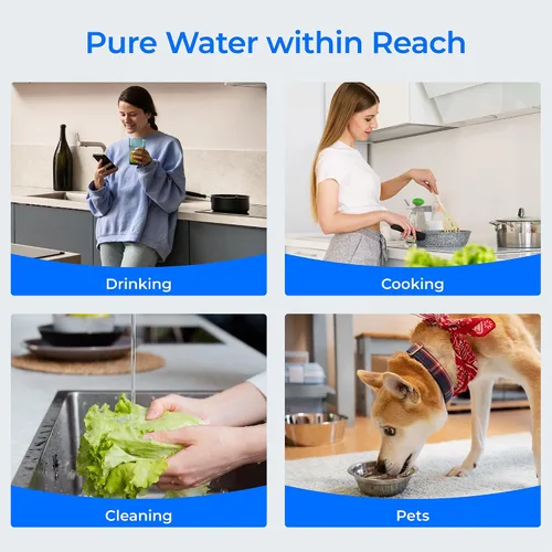 Vista 9 de Waterdrop WD-CFF-03 Filtro de agua de repuesto, filtro de agua para encimera, vida útil de 4000 galones, filtros de agua de repuesto para fregadero