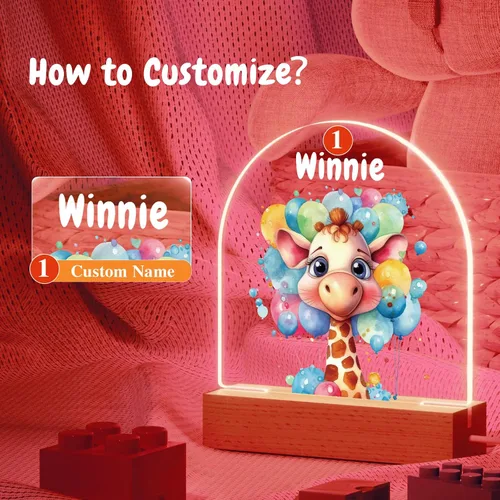 Vista 4 de Luz nocturna personalizada, luz nocturna acrílica Koala, regalos personalizados para niños, nombre personalizado, brillo ajustable, alimentación