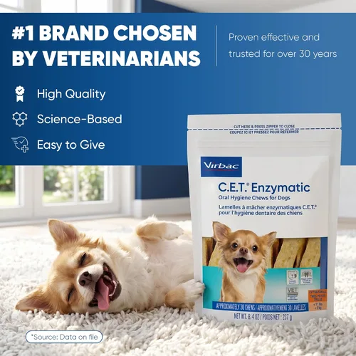 Vista 7 de Virbac C.E.T. Masticables enzimáticos de higiene oral para perros, control del sarro, extra pequeños de menos de 11 libras (paquete de 12)