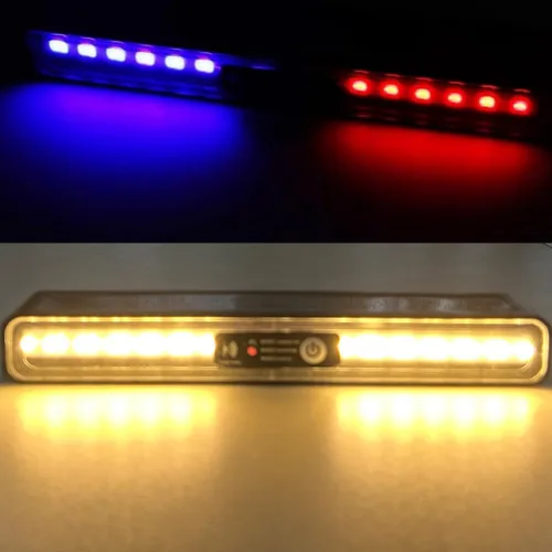Vista 3 de Aolyty Luces solares para exteriores, 3 modos de iluminación, luces estroboscópicas solares IP65, impermeables, luces de advertencia solares