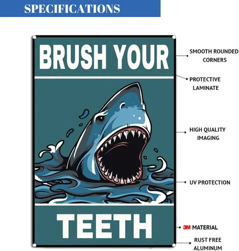 Vista 3 de Letrero de metal divertido para decoración de pared de baño, 8 x 12 pulgadas Metal Wall Art Beach Sign Warning Sign Indoor Or Outdoor Use