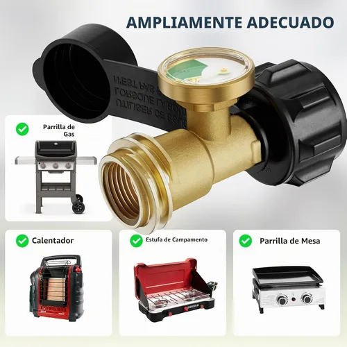 Vista 5 de Indicador de Nivel de Medidor de Tanque de Propano para Tanques de 5-20 Libras, Universal para Autocaravana, Parrilla de Gas, Estufa de Camping