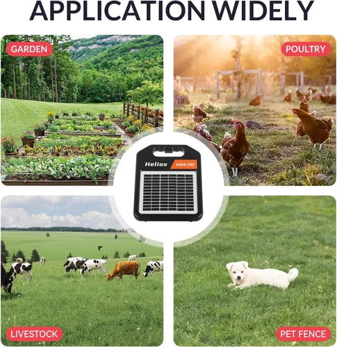 Vista 7 de Andmon MINI250 Cargador solar para cerca eléctrica con modo día o noche, 0.18 Joule Cargador solar para cerca portátil