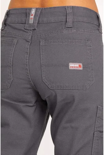 Vista 4 de ARIAT FR - Pantalón elástico DuraLight de lona apilable de pierna recta para mujer color gris hierro 27 Gris hierro
