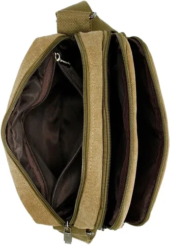 Vista 5 de GEARONIC TM - Bolso bandolera de lona para hombre, estilo vintage, para la escuela, senderismo, militar, viajes, bolsa de hombro