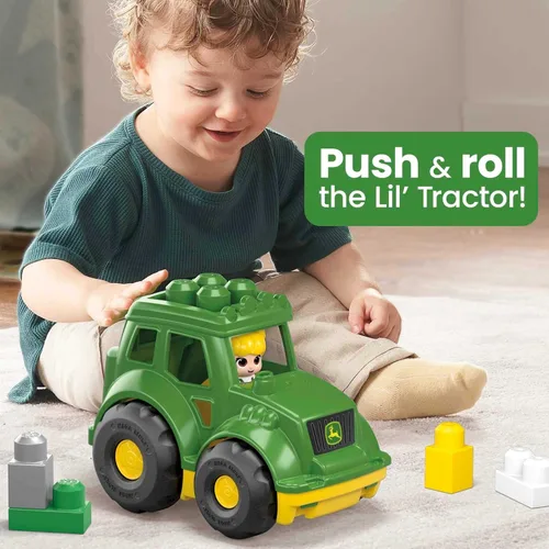 Vista 4 de Tractor John Deere de Mega Bloks, Verde