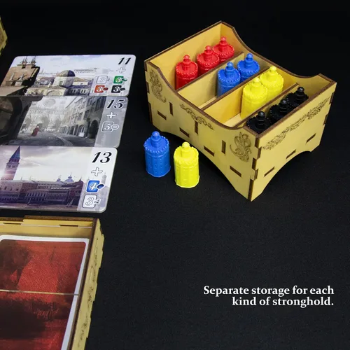 Vista 6 de SMONEX Organizador de juegos de mesa compatible con todos los juegos de mesa Splendor Expansion – Inserto organizador adecuado para esplendor hecho