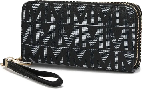 Vista 91 de MKF Collection Mia K - Cartera de pulsera para mujer, pequeña cartera de cuero vegano para tarjetas de crédito con cremallera y bolsillo