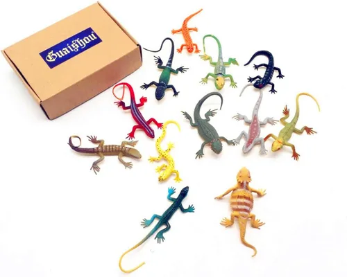 Vista 4 de Guaishou Figuras de animales de lagarto de reptil modelo artificial para niños, 12