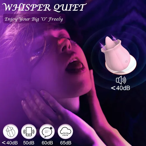 Vista 5 de Juguetes Sexuales Vibrador Dildo Rosa, Juguete para Adultos con 10 Velocidades de Vibración para Mujeres Clítoris Pezón, Juguete Sexual de Lengua
