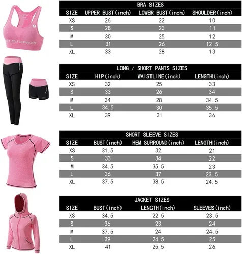 Vista 5 de TONGXinHUA - Conjunto de 5 piezas de entrenamiento para mujer trajes deportivos para hacer yoga bailar fitness