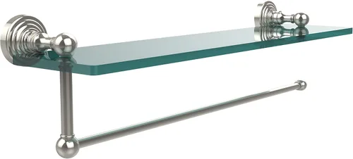 Vista 17 de Allied Brass WP-1PT/16-SBR Waverly Place Collection - Toallero de papel con estante de vidrio de 16 pulgadas, latón satinado