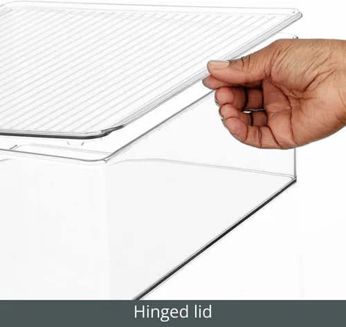 Vista 6 de mDesign - Caja de almacenamiento para alimentos con tapa, de plástico transparente, 4