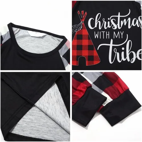 Vista 3 de JLTDS Ropa familiar Mommy Me Holiday Conjuntos de trajes a juego