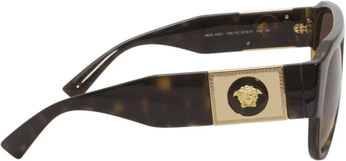 Vista 3 de Versace VE4401 10813 Gafas de sol Havana-Gold Medusa LogoMarrón Gradiente Lentes