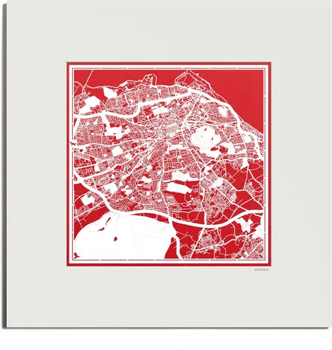 Vista 59 de O3 Design Studio Mapa de corte de papel de París, color negro mate, 20 x 20 pulgadas, arte en papel