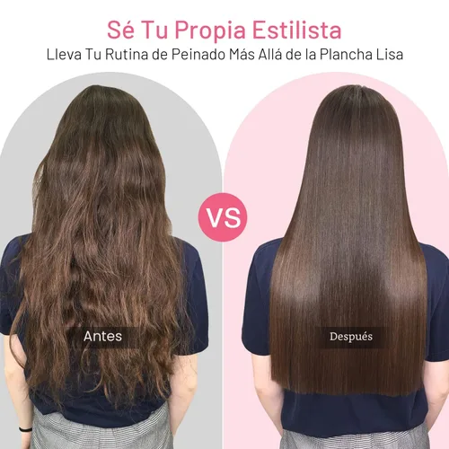 Vista 6 de Cepillo iónico alisador de cabello con resistencia al calor, guante y función de bloqueo de temperatura, 2 en 1, MiroPure Negro