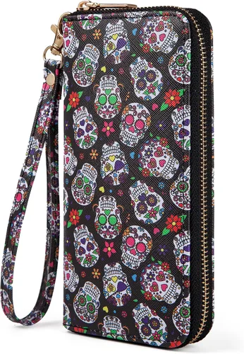 Vista 19 de Billetera con estampado de vaca, regalos de vaca para mujer, monedero delgado para tarjetas de crédito, Abeja, Cartera larga delgada