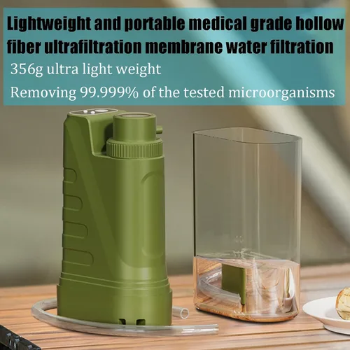 Vista 4 de Filtro de agua eléctrico portátil, purificador de agua portátil, purificador de agua de supervivencia, elimina hasta el 99.99% de las impurezas