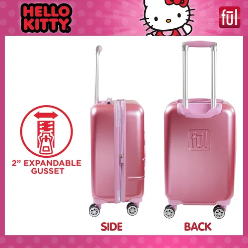Vista 3 de FUL Hello Kitty - Maleta de mano con ruedas, Rosado, Hello Kitty - Maleta de mano rígida con ruedas