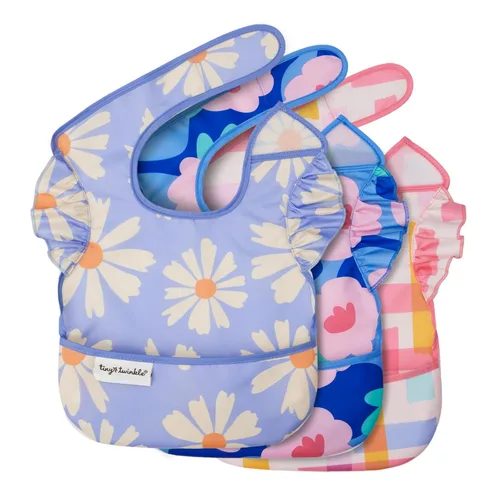 Vista 17 de Tiny Twinkle Baberos Antiderrame para Comer para Bebé Baberos Impermeables y Limpiables para Niños Pequeños con Bolsillo de Recolección Baberos