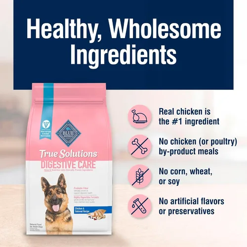 Vista 6 de Blue Buffalo True Solutions - Alimento seco natural para el cuidado digestivo de perros adultos, con pollo, bolsa de 4 libras