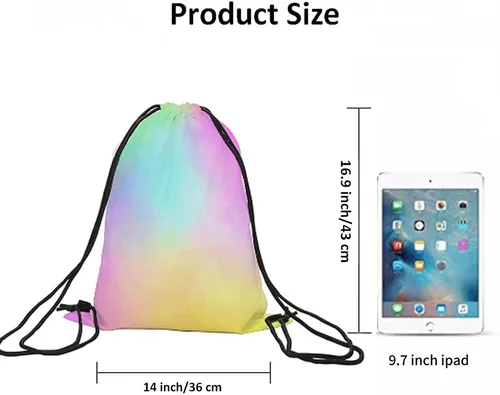 Vista 6 de Beabes Acuarela Unicornio Cordón Bolsas Mochila Gimnasio Saco, Multi-a70, Mochilas de viaje
