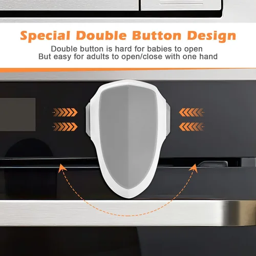 Vista 3 de 2 cerraduras de puerta para horno, seguridad para niños, horno a prueba de bebés, cerradura frontal para horno a prueba de niños, fácil de instalar