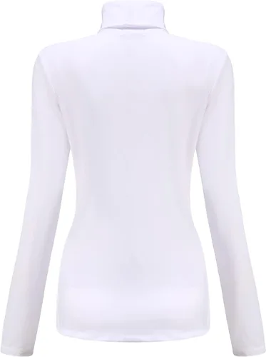 Vista 2 de SSLR -Camisas térmicas para mujer-Cuello alto de manga larga con forro polar para invierno, ajustada, cuello alto falso, capa base