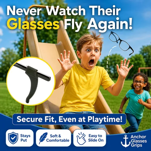 Vista 5 de Agarres para Orejas de Gafas para Niños Paquete de 12 - Ganchos Antideslizantes para Orejas de Gafas para Niños y Adultos - Sujetadores Agarradores