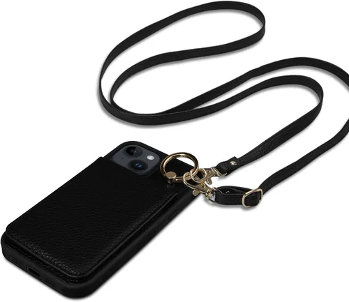 Vista 31 de Funda para iPhone 12 Pro/12, 6.1'', Funda Cartera Cruzada Desmontable con Ranuras para Tarjetas con Bloqueo RFID, Anillo de Soporte 360, Funda Negro