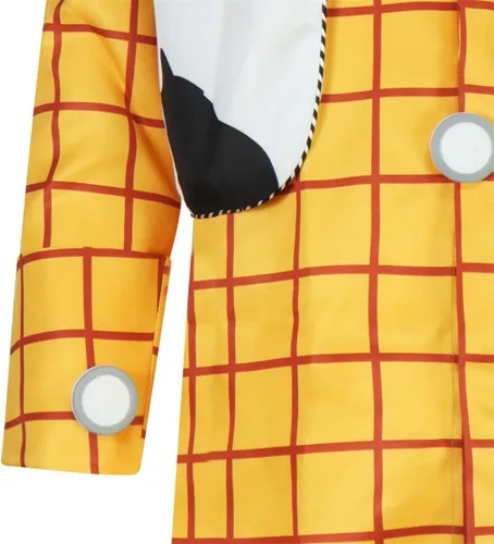 Vista 8 de Woody - Camisa de disfraz de vaquera Jessie para hombre, camisa casual de trabajo a cuadros con botones y manga larga