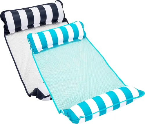 Vista 10 de Aqua Monterey - Hamaca flotante 4 en 1 para piscina y hamacas de agua, 2-3-4 paquetes múltiples, varios colores/estilos, para adultos y niños Borgoña