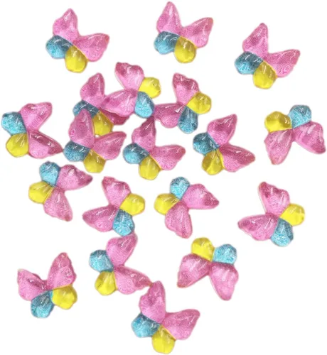 Vista 19 de Diamantes de imitación de mariposa con parte trasera plana, 80 unidades de 0.394 pulgadas, dijes de mariposa de resina para uñas, adornos, álbumes