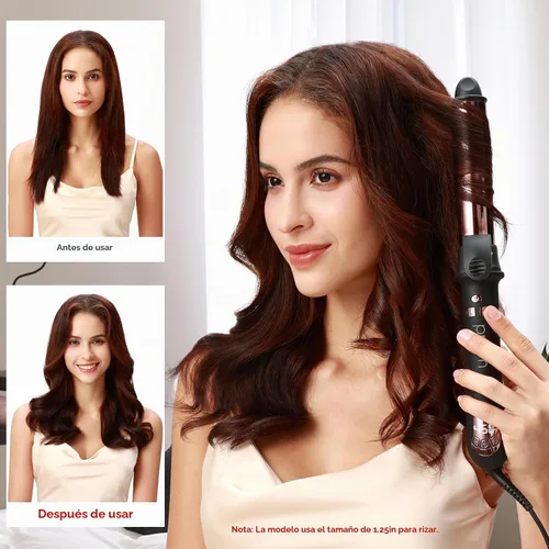 Vista 3 de Prizm Rizador giratorio, rizador de pelo automático de 1 pulgada / 25mm para cabello largo, barril giratorio automático, 250-450 °F con pantalla