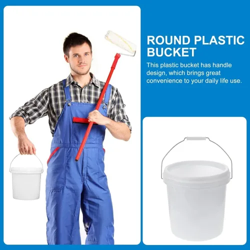 Vista 4 de ATERET Balde Blanco de 2 Galones Solo - Cubetas Multiusos - Grado Alimenticio - Fabricado en EE.UU. - Plástico Libre de BPA (Paquete de 3)