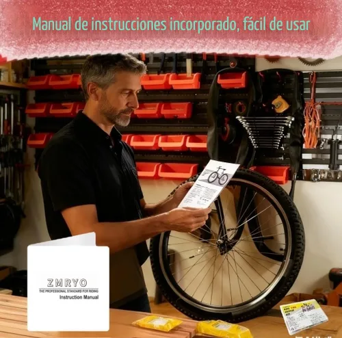 Vista 6 de Kit de reparación de neumáticos de bicicleta, kit de parches de tubo de bicicleta de 80 piezas con palancas de neumáticos de bicicleta, parche