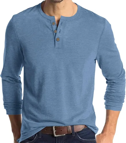 Vista 17 de Men's Casual Shirt, Button Down Long Sleeve Solid Dress Shirt Beach Vacation Shirts