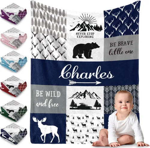 Vista 16 de Yoke Style Ship Next Day, mantas personalizadas para adolescentes y niños, manta personalizada con nombre para niños, manta de franela ultrasuave