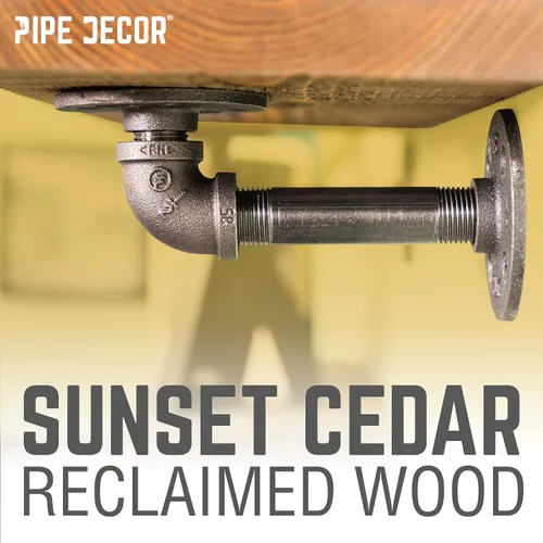 Vista 4 de PIPE DECOR Restore - Estantes flotantes de madera maciza, 24 pulgadas de largo, juego de 2 tablas de pino rústico prémium para dormitorio, sala
