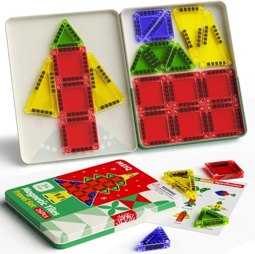 Vista 8 de Magnetic Downhill Racer Track: 40pc Blocks Set w Car, STEM Toy 3-8