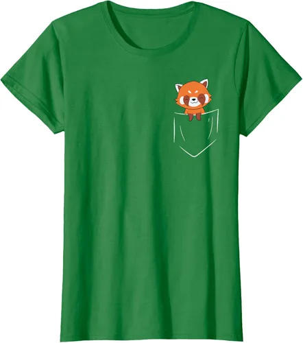 Vista 36 de Funny Red Panda In Pocket - Camiseta con bolsillo, Negro, S