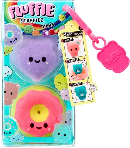 Vista 6 de Fluffie Stuffiez Característica coleccionable de Heart Candy & Donut Minis – Sorpresa Reveal Unboxing Suave y Squishable Táctil Play Fidget DIY