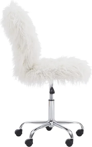 Vista 12 de Linon Cora Faux Flokati - Silla de oficina sin brazos, color blanco