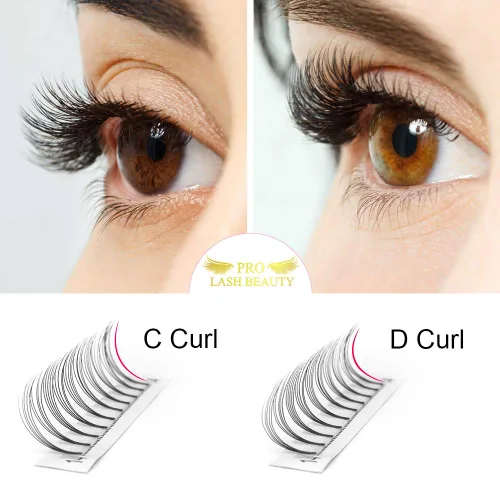 Vista 4 de PRO LASHBEAUTY Extensiones de pestañas postizas de volumen 5D-C-0.10-0.60 pulgadas, abanicos de pestañas postizas de tallo corto de 0.354 a 0.787