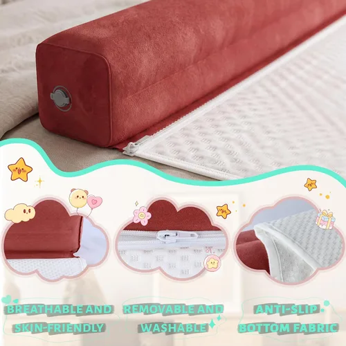 Vista 6 de Riel de cama inflable, parachoques portátiles de cama de viaje para niños pequeños, paquete de 2