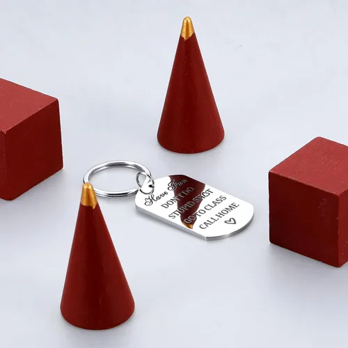 Vista 6 de VANLOVEMAC College Student Gifts Stocking Stuffers for Teen Boys Girls Don't Do Stupid Shitkeychain Christmas Brithday Gifts