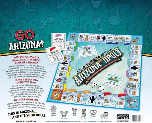 Vista 3 de Late For The Sky Arizona-Opoly - Juego de mesa estatal, 2-6 jugadores