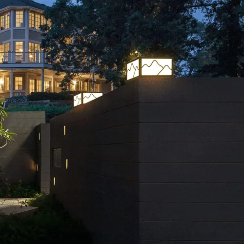 Vista 7 de Luces de poste al aire libre, lámpara solar LED para postes al aire libre, impermeable, luz de jardín moderna, cuadrada, acero inoxidable, lámpara